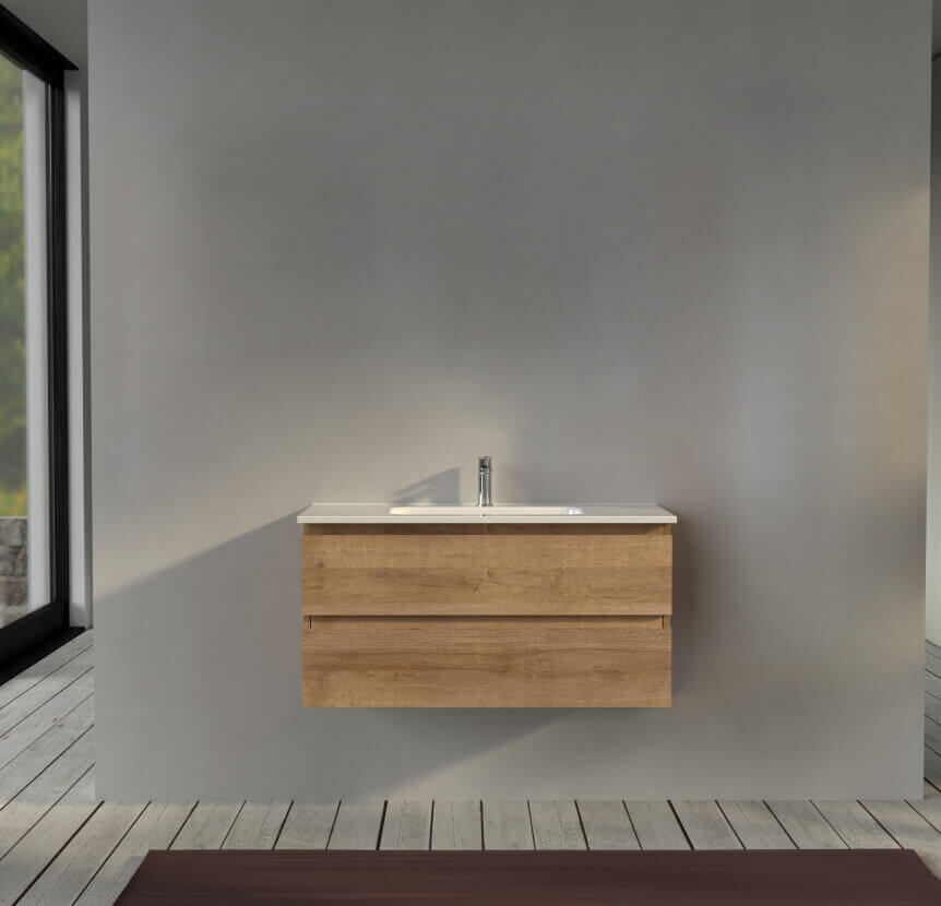 Mobile da bagno 100 cm sospeso Rovere - Sofia Arcshop