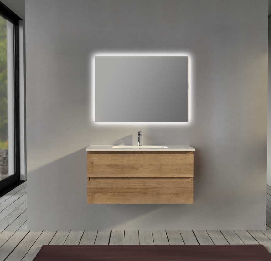 Mobile da bagno 100 cm sospeso Rovere - Sofia Arcshop