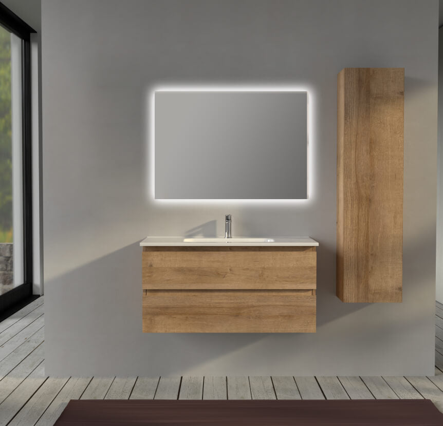 Mobile da bagno 100 cm sospeso Rovere - Sofia Arcshop
