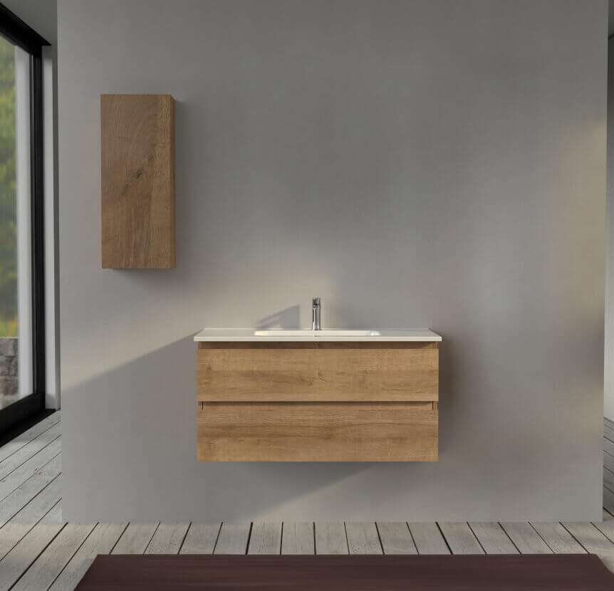 Mobile da bagno 100 cm sospeso Rovere - Sofia Arcshop