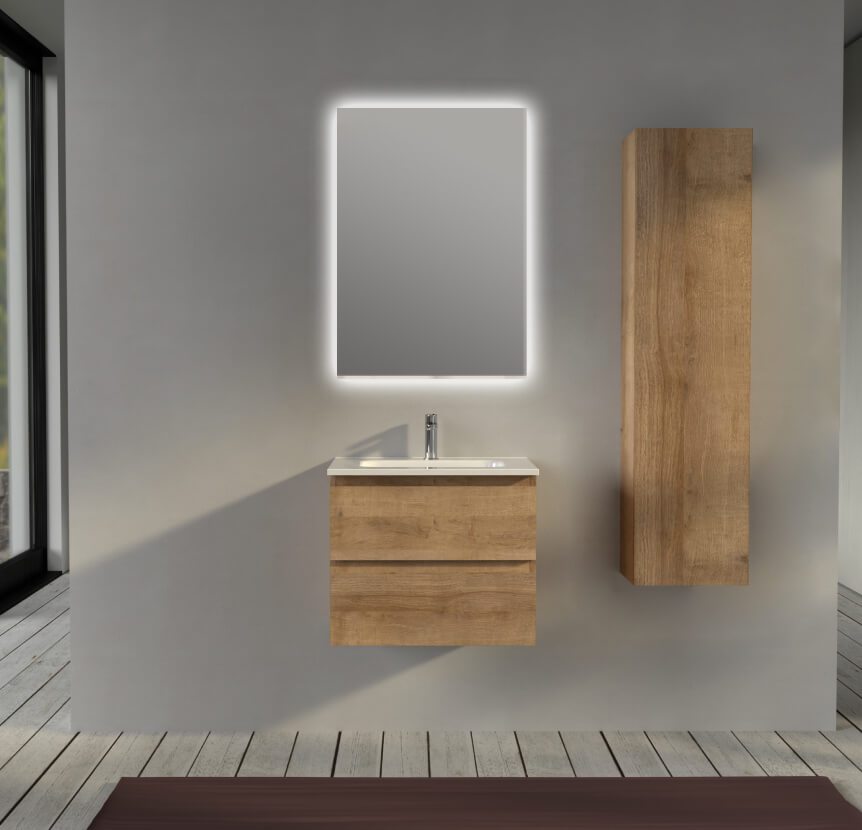 Mobile da bagno sospeso 60 cm Rovere - Sofia Arcshop