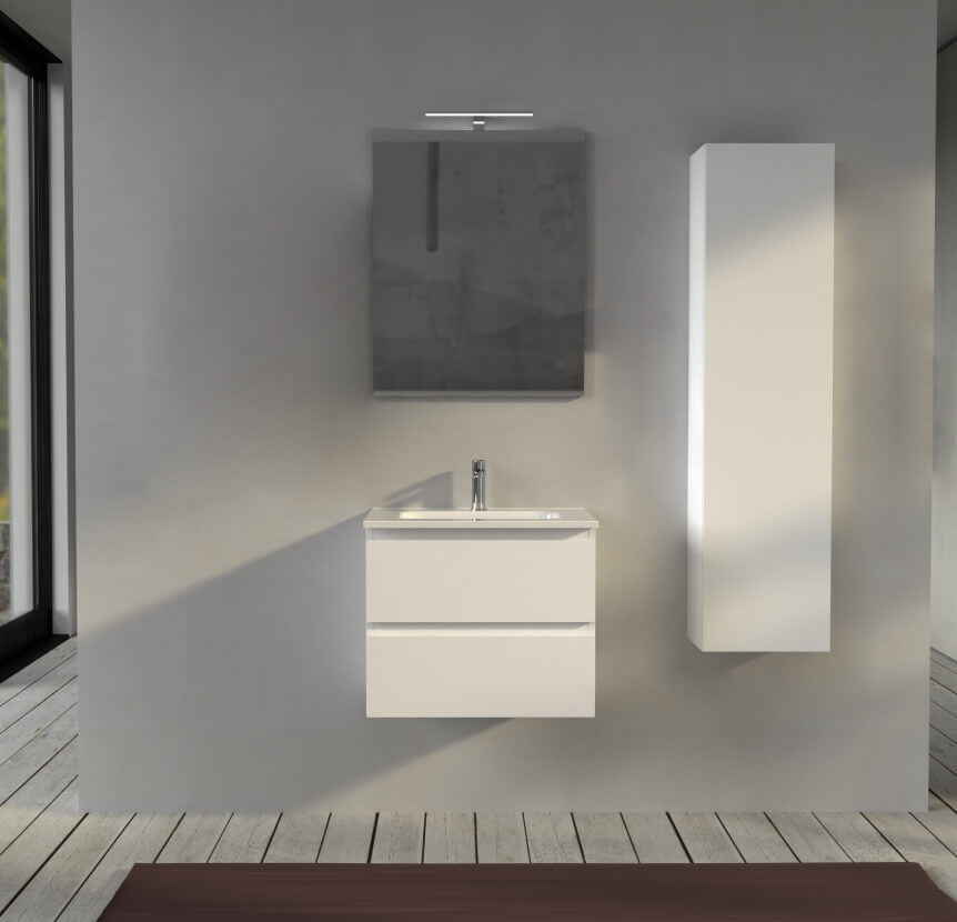 Mobile bagno 60 cm sospeso Bianco opaco - Sofia Arcshop
