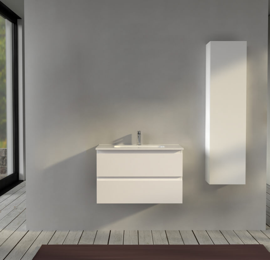 Mobile da bagno sospeso 80 cm Bianco opaco - Sofia Arcshop