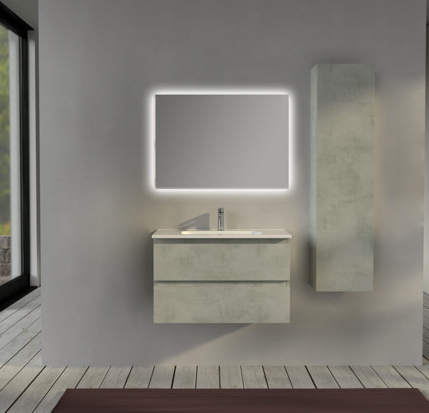 Mobile da bagno 80 cm sospeso Grigio - Sofia Arcshop