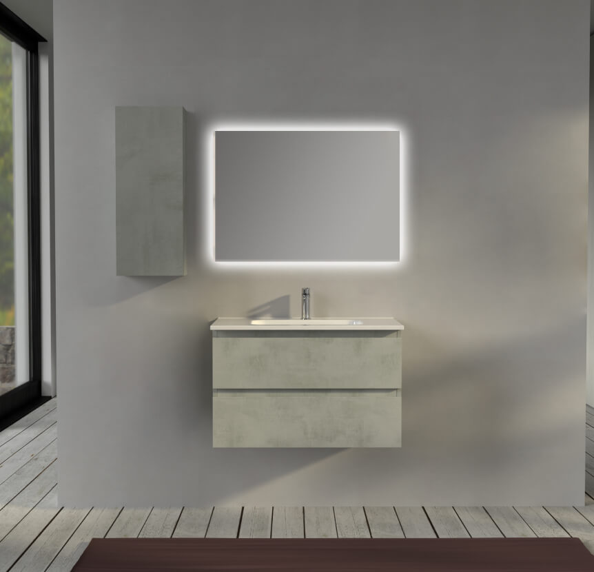 Mobile da bagno 80 cm sospeso Grigio - Sofia Arcshop