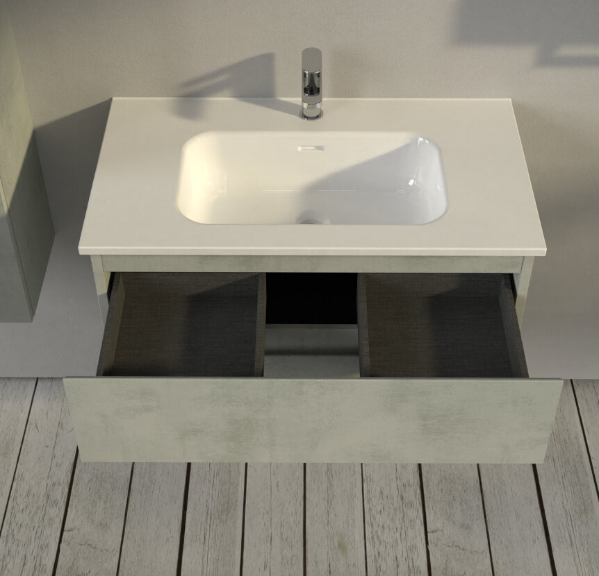 Mobile da bagno 80 cm sospeso Grigio - Sofia Arcshop