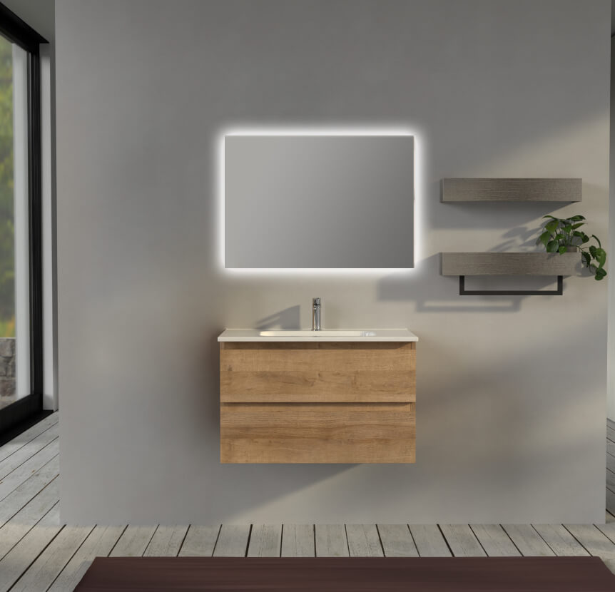 Mobile bagno sospeso 80 cm Rovere - Sofia Arcshop