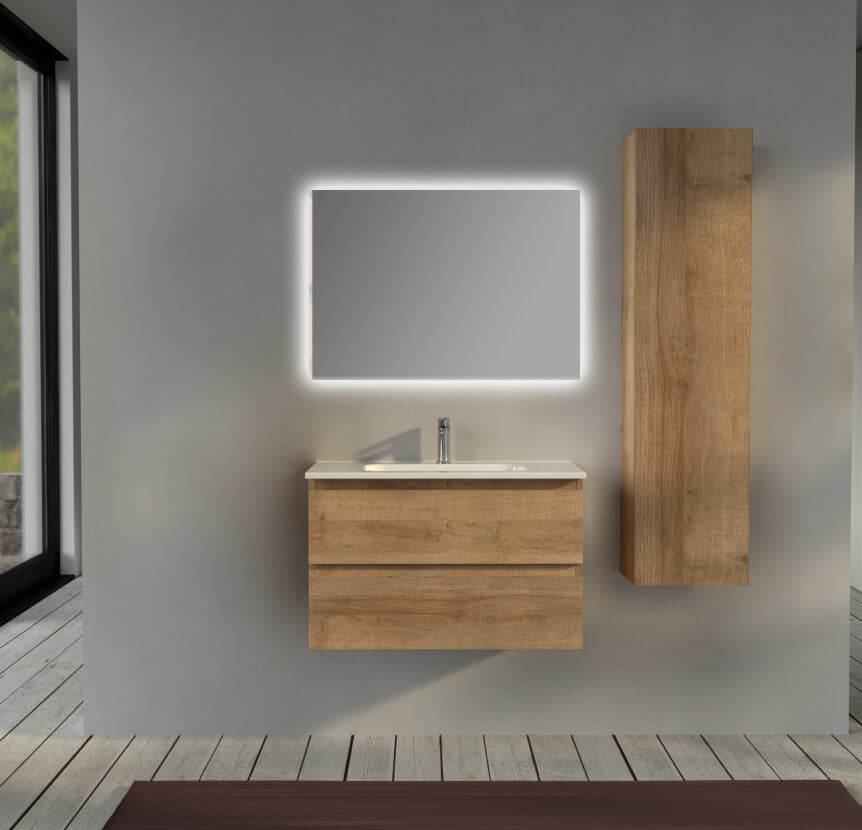Mobile bagno sospeso 80 cm Rovere - Sofia Arcshop