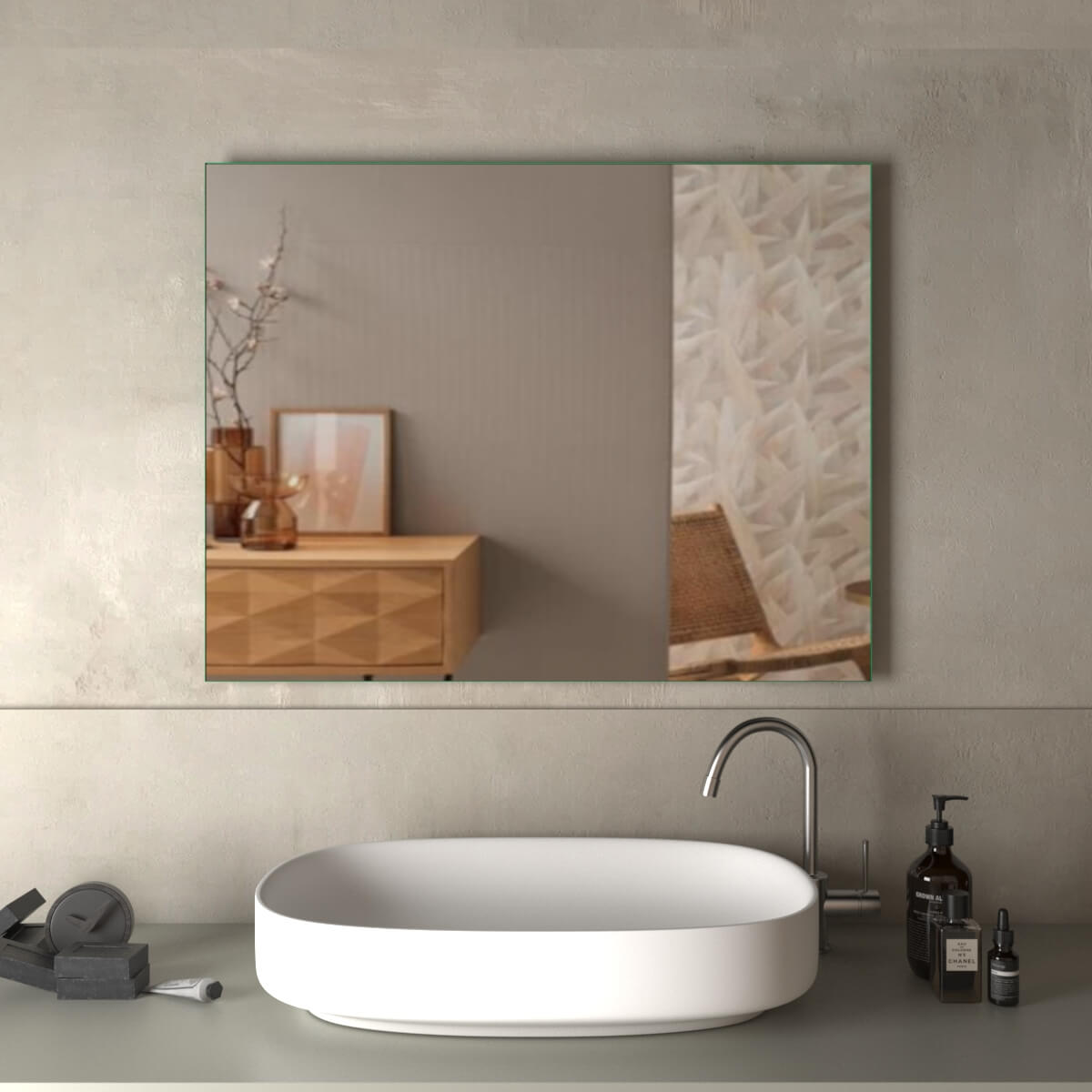 Specchio rettangolare 70X90 reversibile filo lucido Arcshop