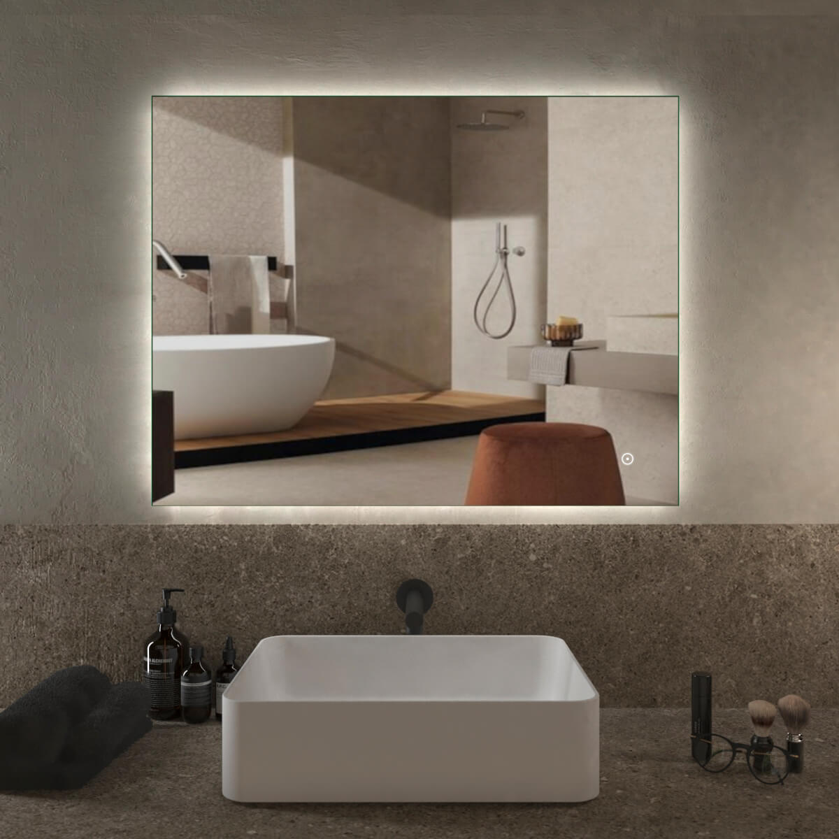 Specchio 70X90 LED Touch retroilluminato reversibile Arcshop