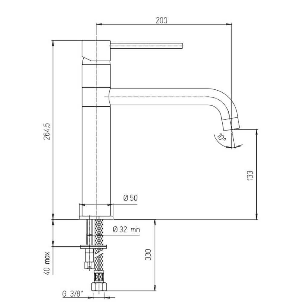 Miscelatore lavello per cucina Sunset con canna girevole Arcshop