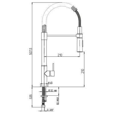 Miscelatore per lavello con molla a canna alta girevole Jacuzzi | Rubinetteria Sunset Arcshop