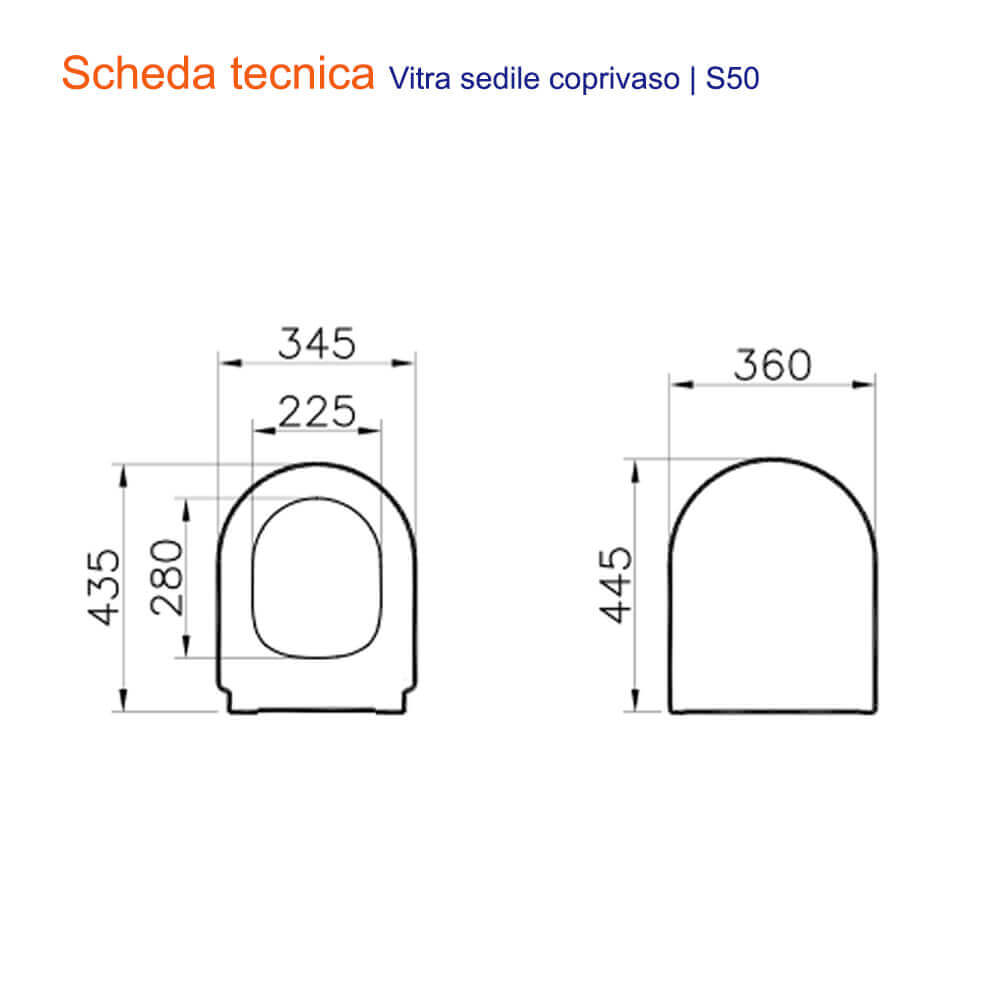 Copriwater per Mia Round ed S50 Vitra in Duroplast a chiusura rallentata 108-003-009