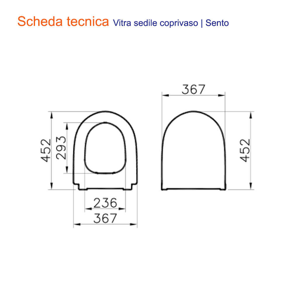Sedile coprivaso Vitra Nero Matto serie sento soft close