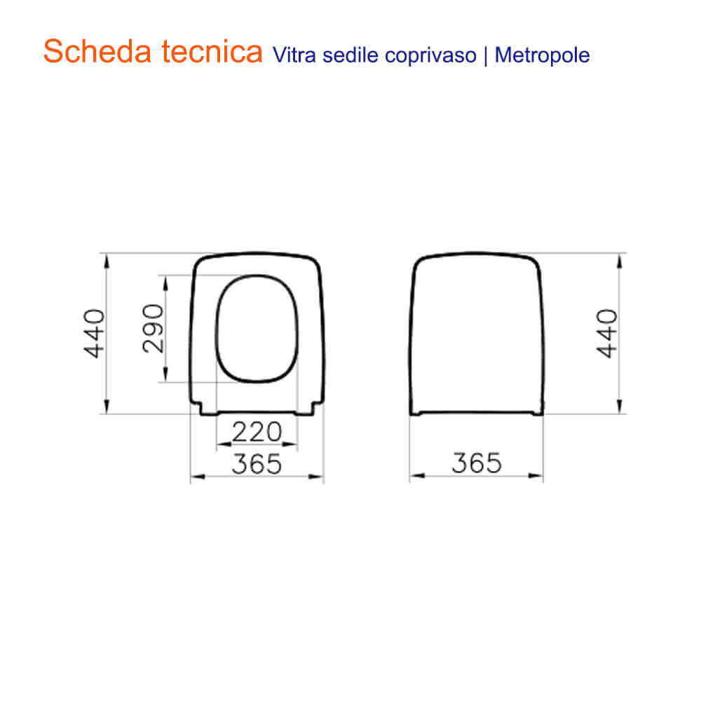 Sedile copriwater Vitra metropole slim soft close Arcshop