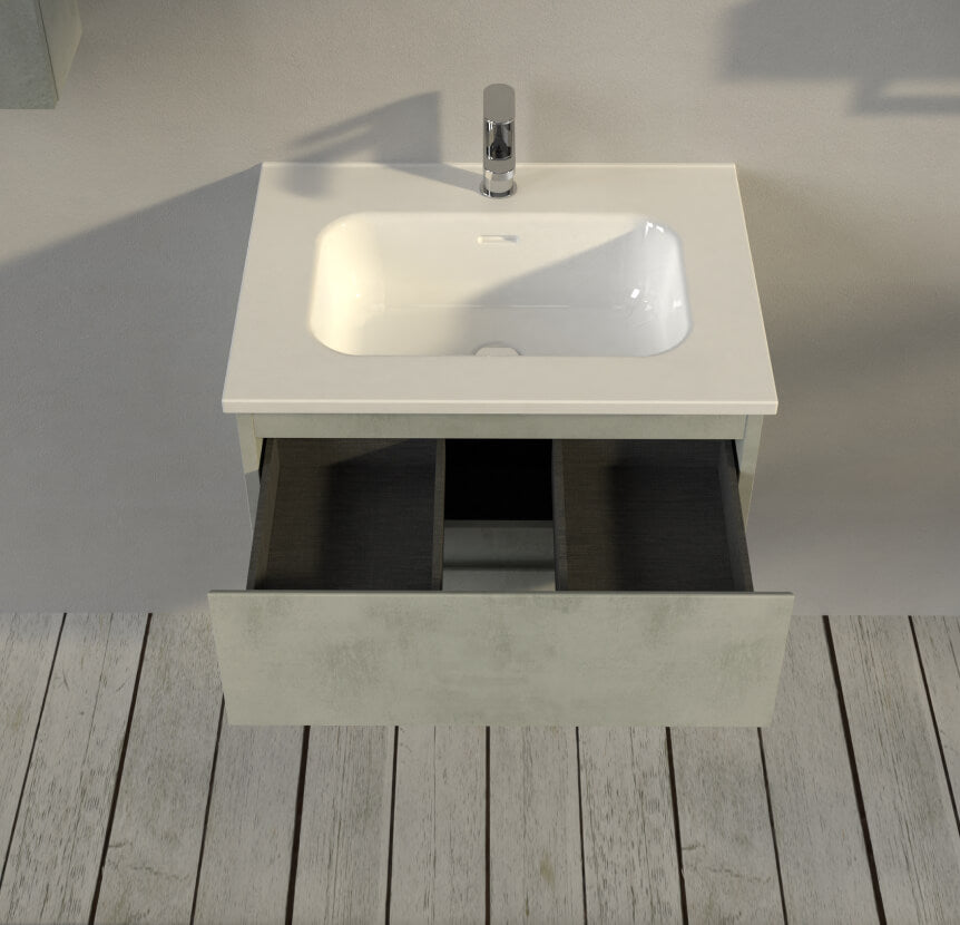 Mobile bagno sospeso 60 cm Grigio - Sofia