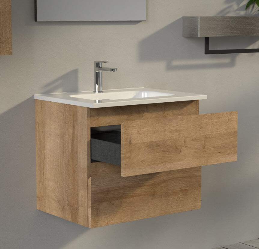 Mobile da bagno sospeso 60 cm Rovere - Sofia Arcshop