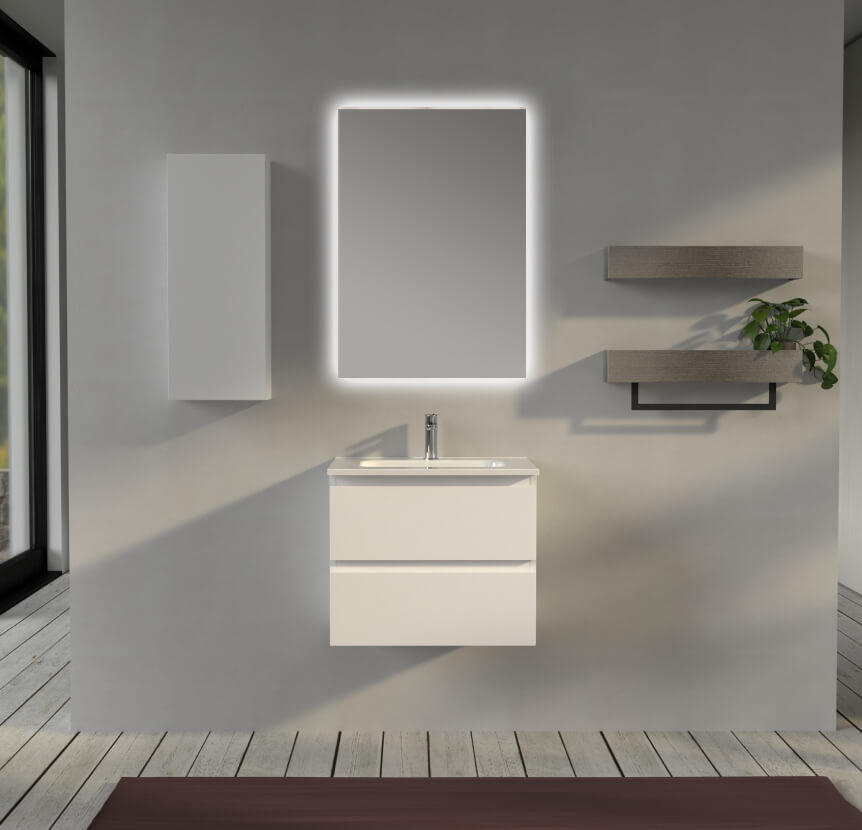 Mobile bagno 60 cm sospeso Bianco opaco - Sofia Arcshop