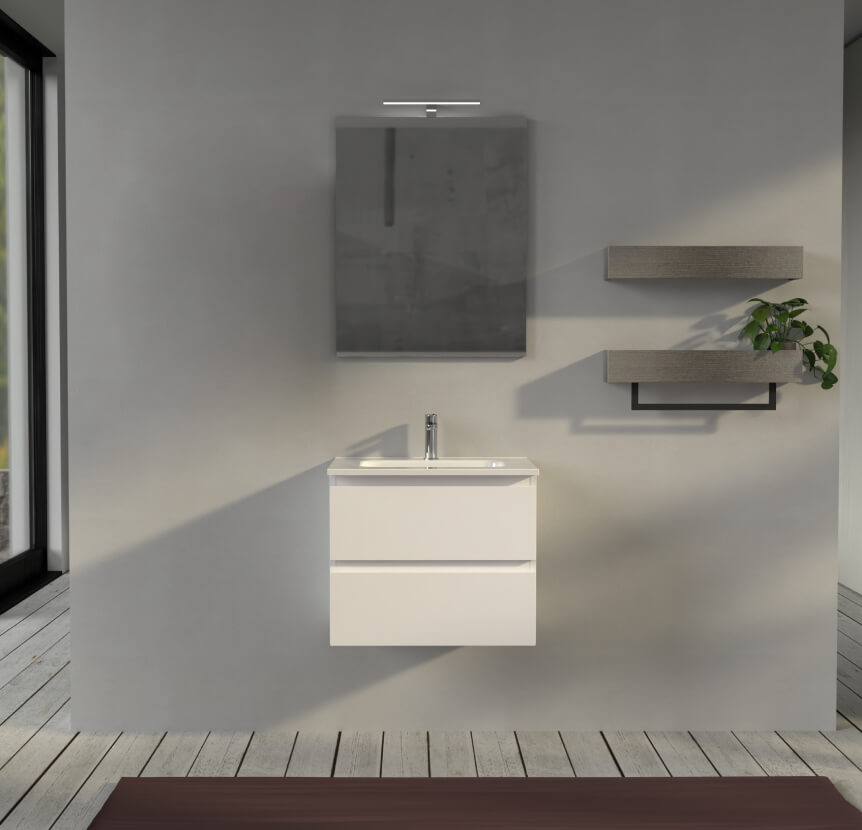 Mobile bagno 60 cm sospeso Bianco opaco - Sofia Arcshop