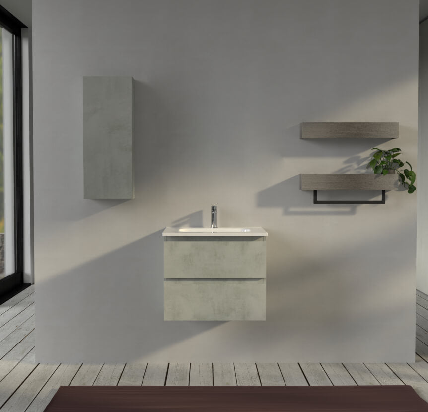 Mobile bagno sospeso 60 cm Grigio - Sofia Arcshop