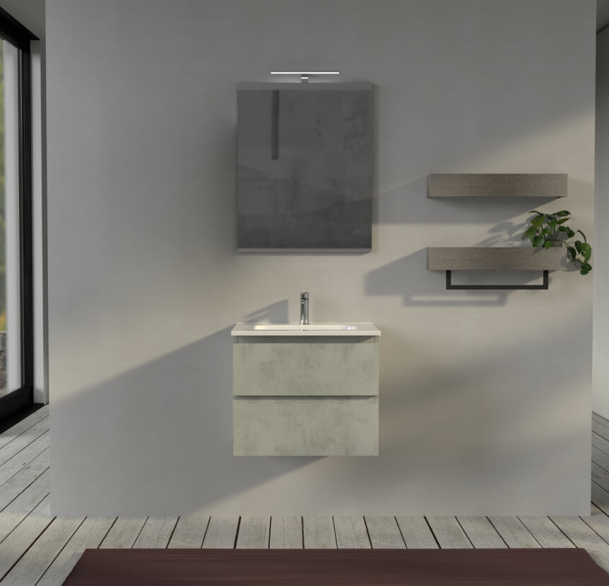 Mobile bagno sospeso 60 cm Grigio - Sofia Arcshop