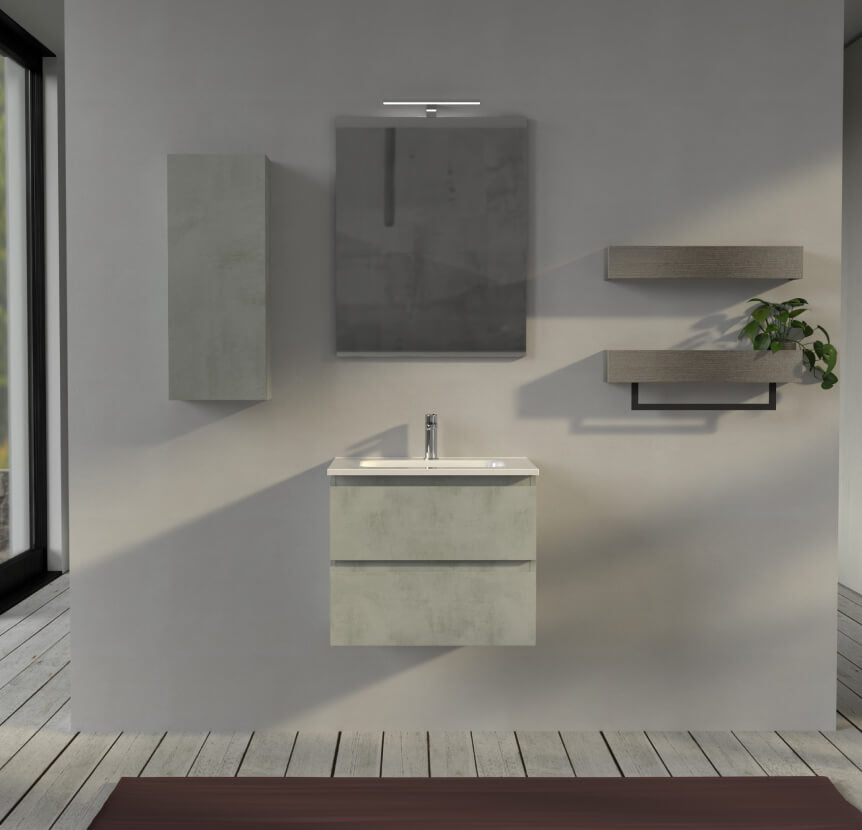 Mobile bagno sospeso 60 cm Grigio - Sofia Arcshop