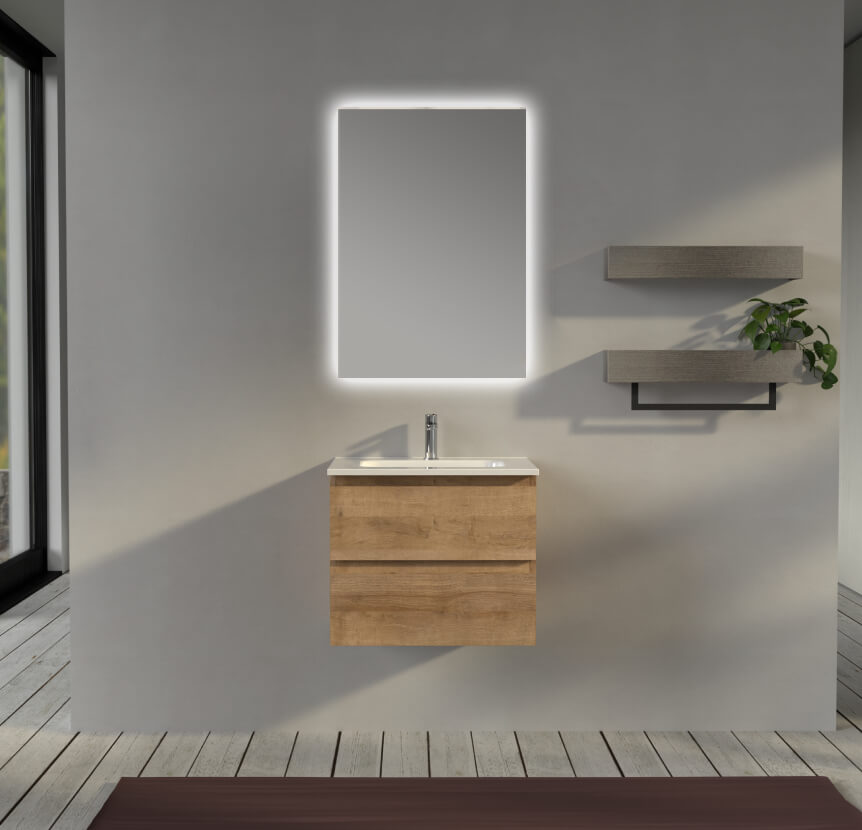 Mobile da bagno sospeso 60 cm Rovere - Sofia Arcshop