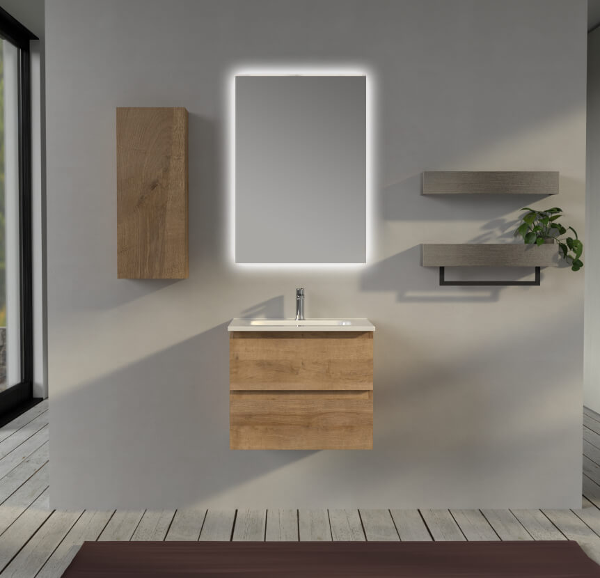 Mobile da bagno sospeso 60 cm Rovere - Sofia Arcshop