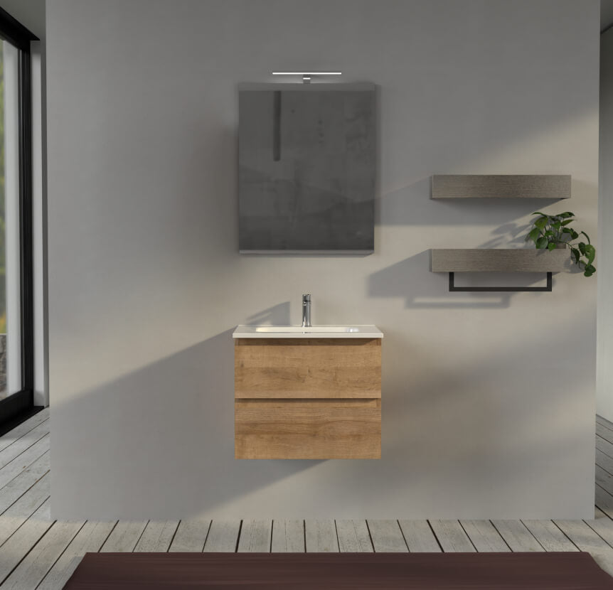 Mobile da bagno sospeso 60 cm Rovere - Sofia Arcshop