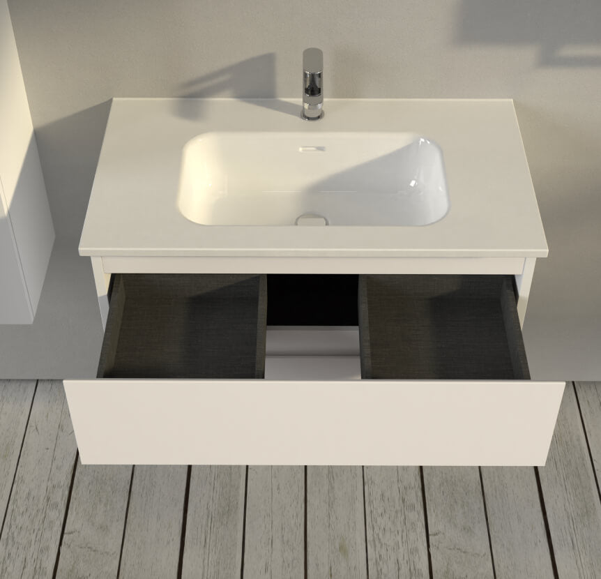 Mobile da bagno sospeso 80 cm Bianco opaco - Sofia Arcshop