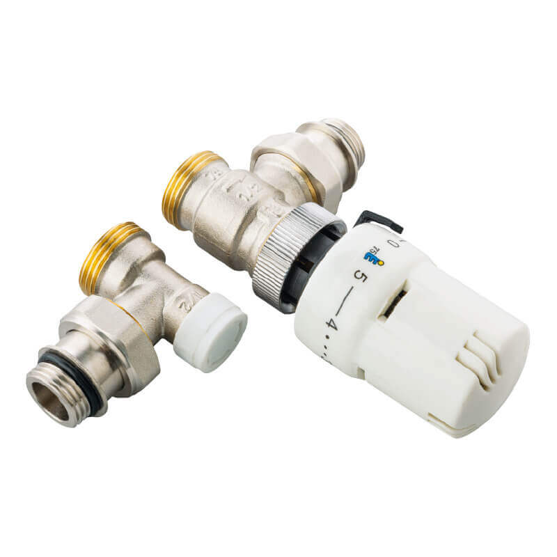 Coppia valvola e detentore termostatici bianco modello SKVAT di Ercos Arcshop