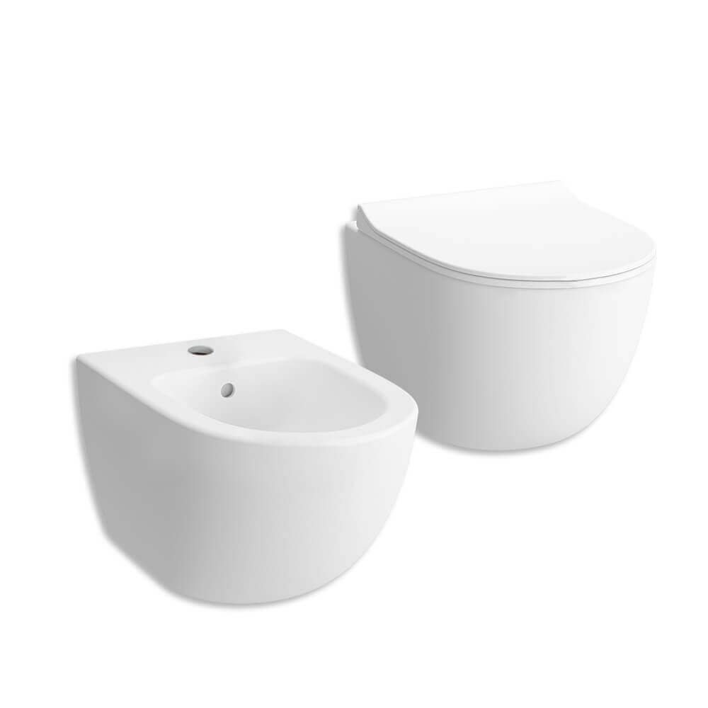 Vitra Sanitari wc e bidet sospesi serie Sento rimless bianco opaco ceramica bianca Arcshop