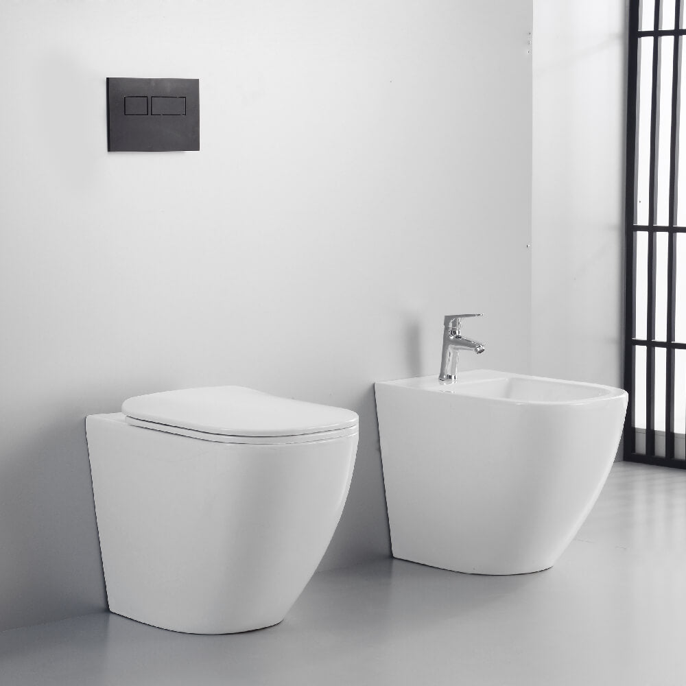 Coppia sanitari wc rimless e bidet filo muro Carpi - Arcshop