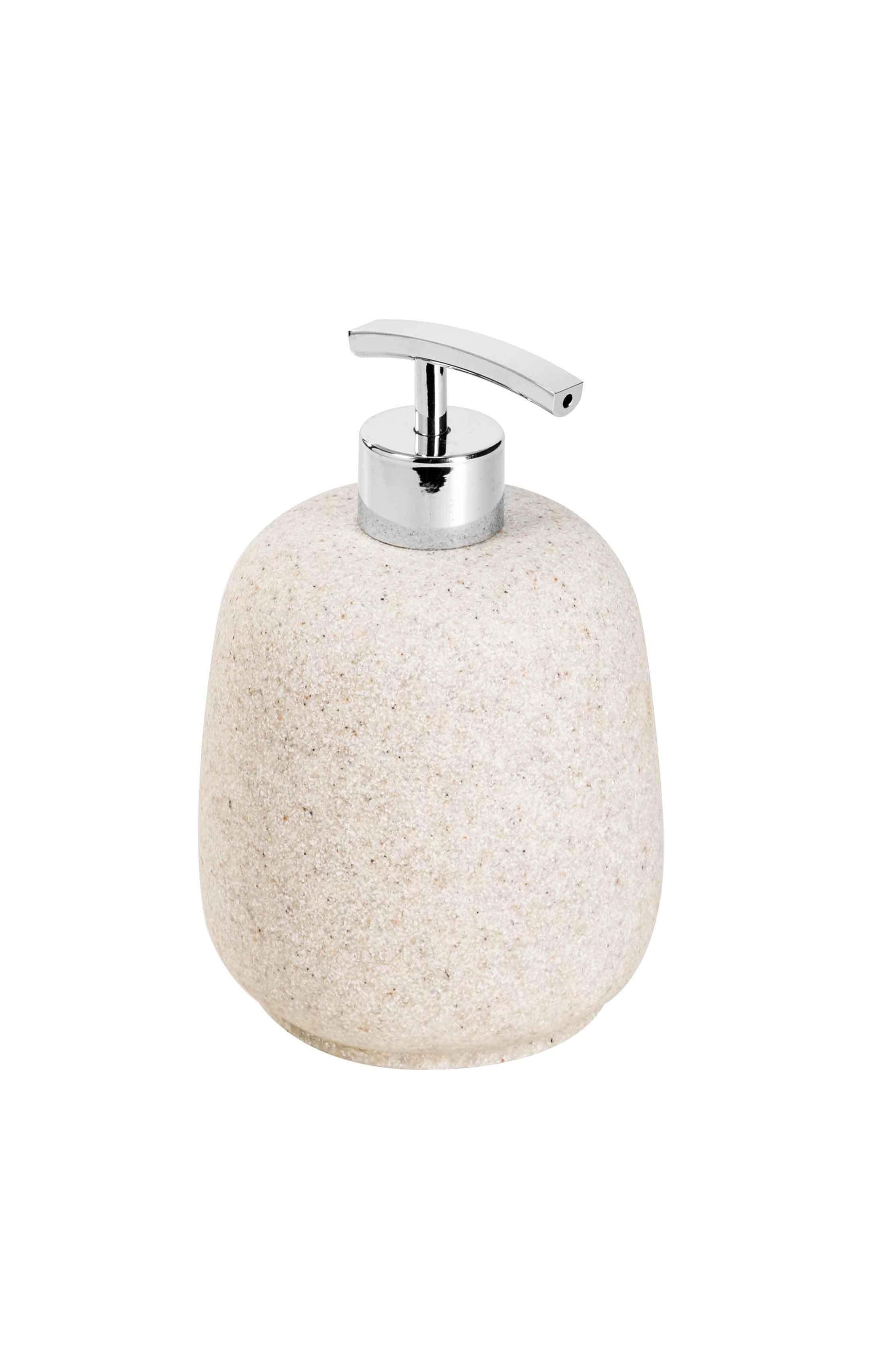 Dispenser da appoggio color sabbia in resina Afra di Metaform Arcshop