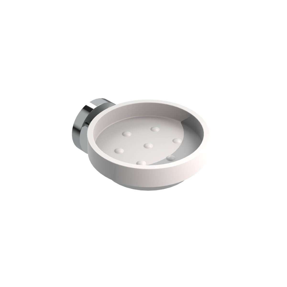 Porta sapone da appoggio acciaio Inox e resina tondo Metaform Class Arcshop