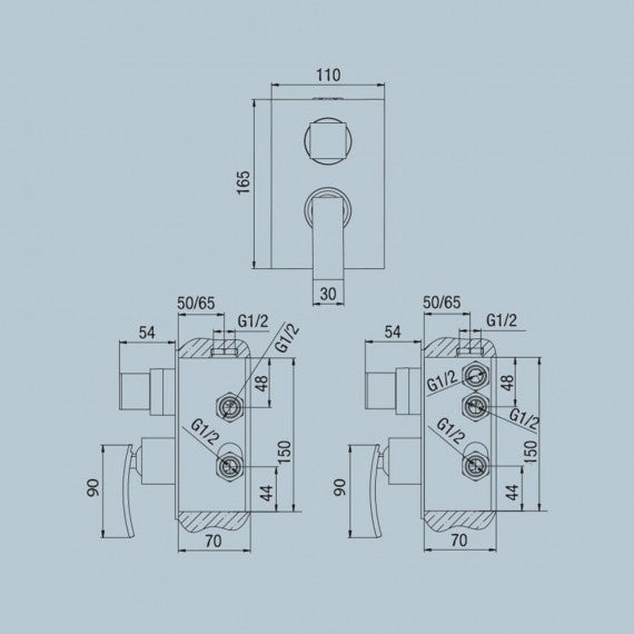 Jacuzzi | rubinetteria Set doccia Glint con miscelatore doccia incasso braccio soffione ultrapiatto quadrato 25 cm e doccetta Arcshop