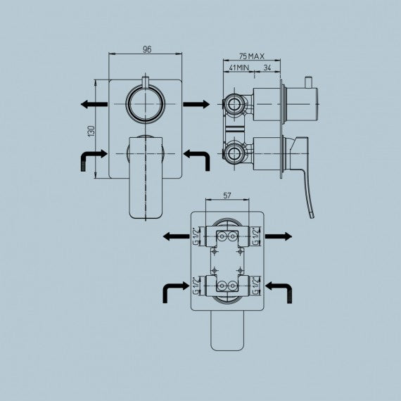 Set doccia tank Jacuzzi | rubinetteria con soffione ultrapiatto quadrato 20 cm braccio doccia doccetta e miscelatore doccia incasso Arcshop