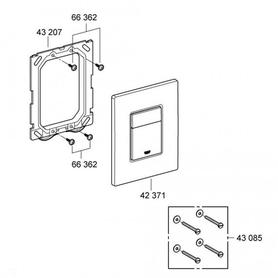 Cassetta di scarico Grohe completa con piastra Skate Cosmopolitan cromo e canotto di collegamento Arcshop