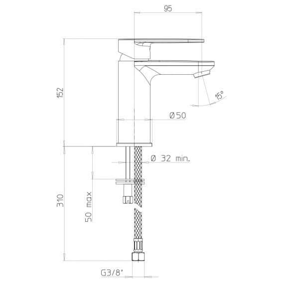 Borea set miscelatori lavabo e bidet per piletta click clack con gruppo vasca Jacuzzi | Rubinetteria Arcshop