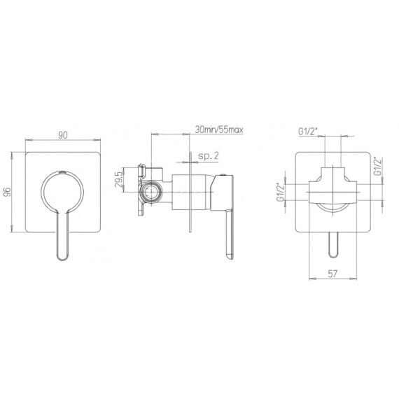 Miscelatore doccia incasso monoleva Jacuzzi | rubinetteria Sunset ottone cromato 0SU00410JA01 Arcshop