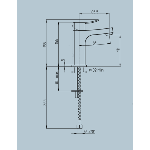 Miscelatore lavabo Jacuzzi | rubinetteria Tank ottone cromato per piletta clic clac 0TN00086JA00