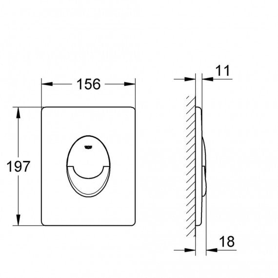 Cassetta di scarico grohe ad incasso completa di canotto e piastra di azionamento risciacquo Skate Air bianca Arcshop