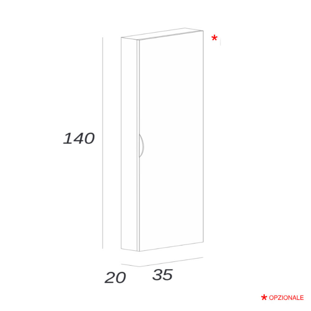 Mobile bagno sospeso cannettato orizzontale 80 cm Rovere tabacco - Malaga Arcshop