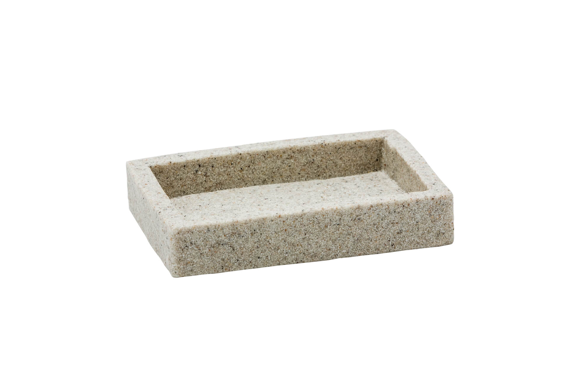 Syl portasapone in resina Metaform forma squadrata color sabbia da appoggio Arcshop