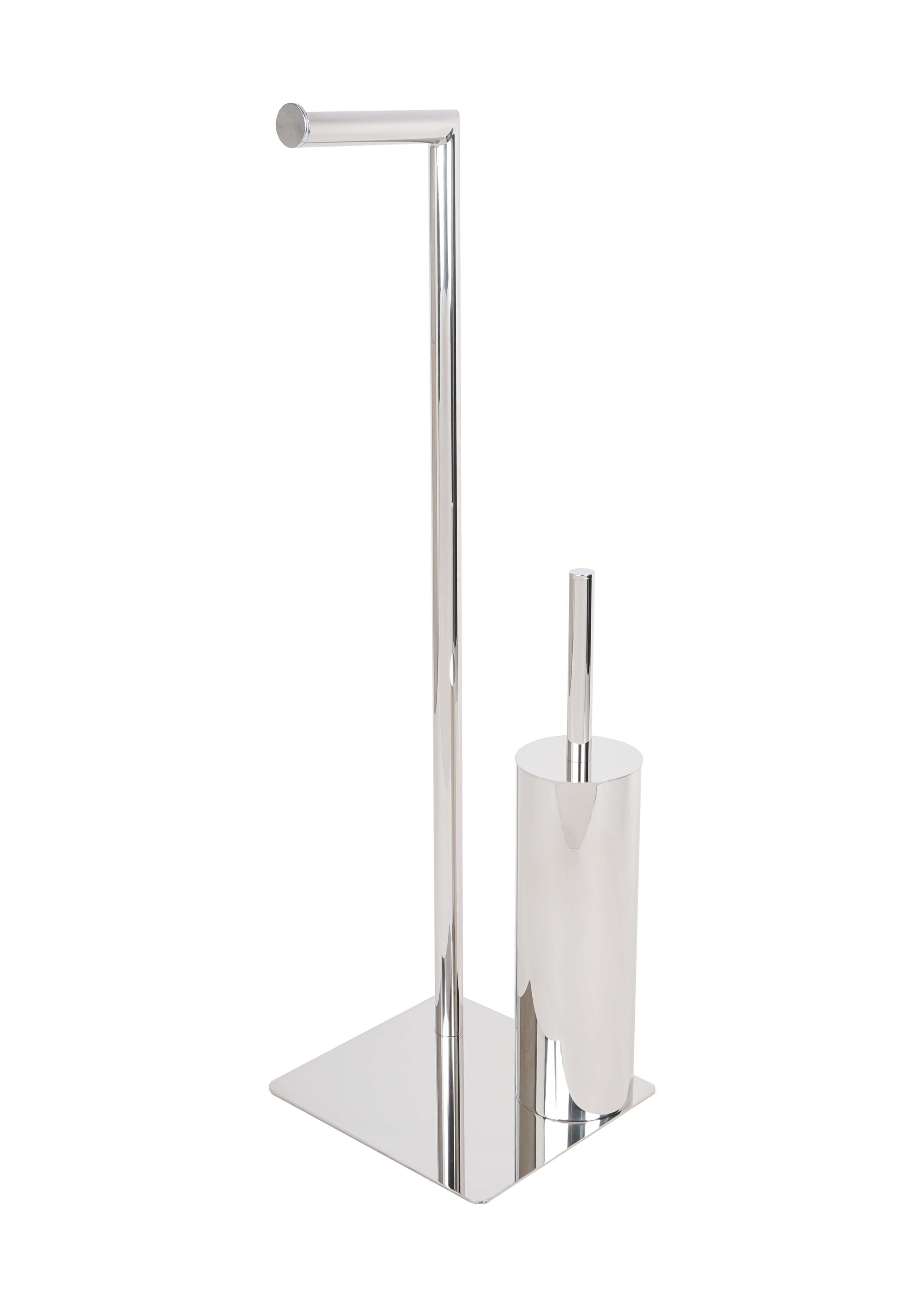 Piantana porta rotolo in acciaio inox 304 Poseidon Metaform con porta scopino incluso Arcshop