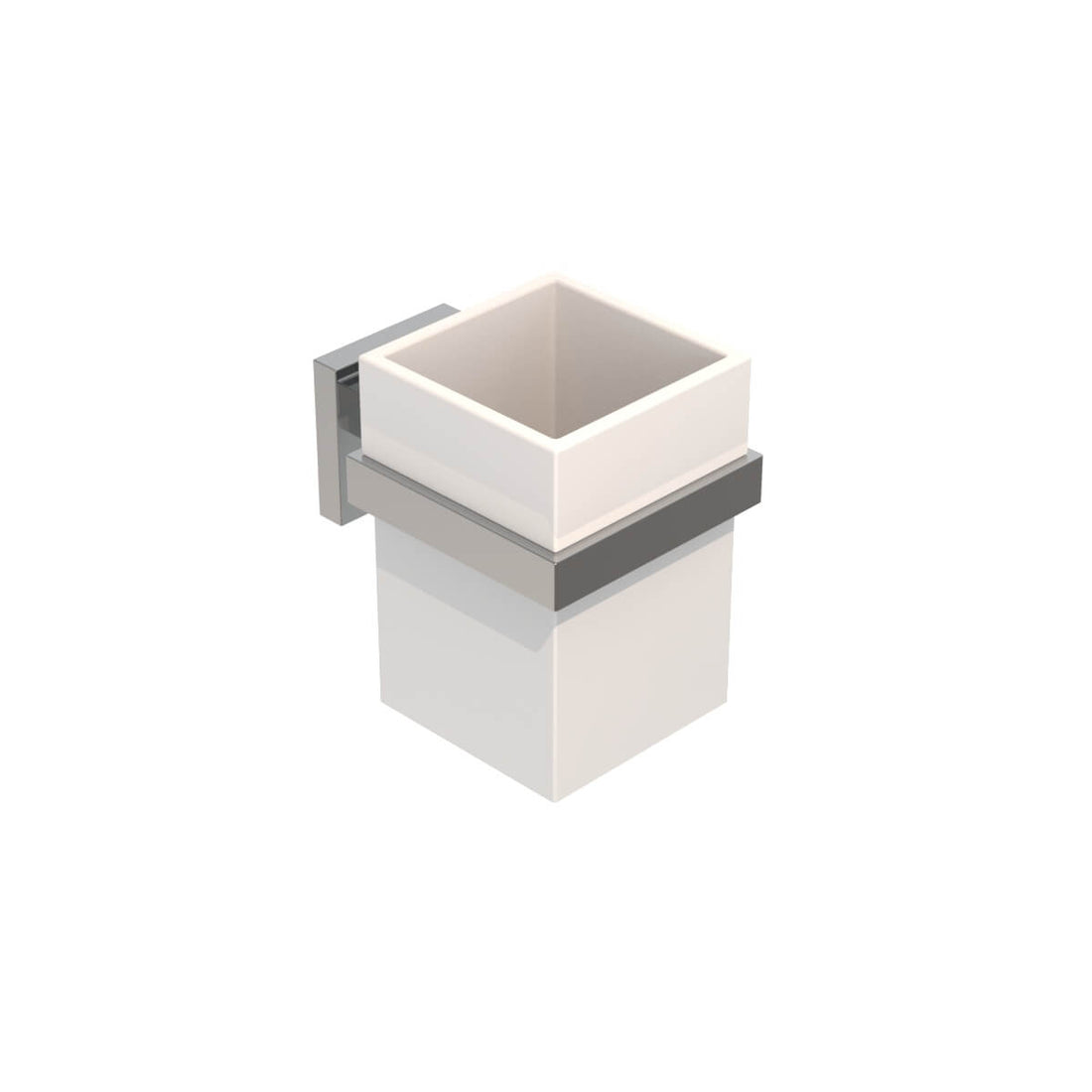 Bicchiere porta spazzolini da appoggio resina e acciaio forma quadra Metaform Trend Arcshop