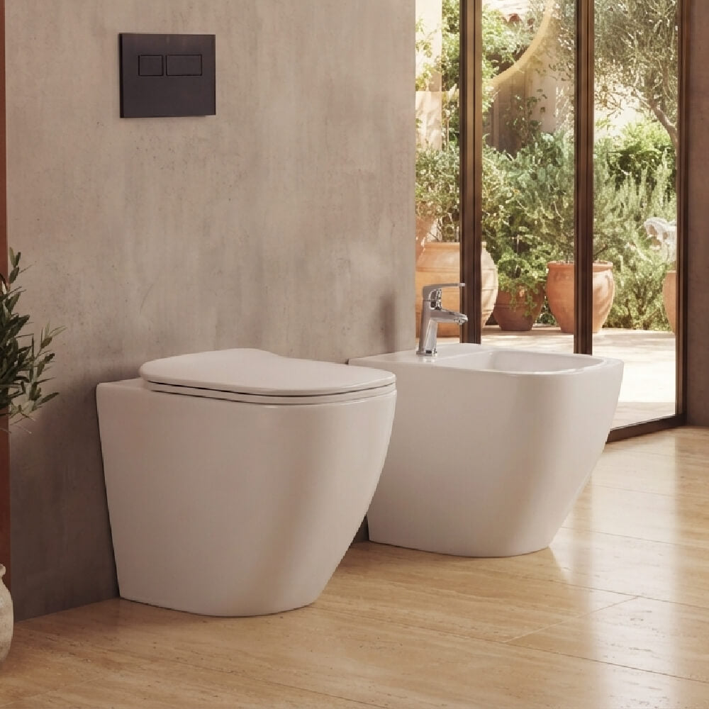 Coppia sanitari wc rimless e bidet filo muro Carpi - Arcshop