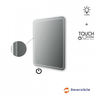 Specchio touch 90X74 LED disegno righe