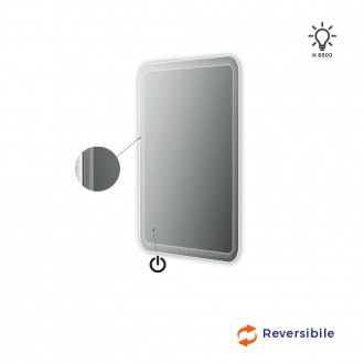 Specchio LED righe 90X60 reversibile accensione touch 