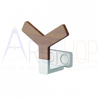 Appendino magnetico per termoarredo design in alluminio e legno Teak Lazzarini Y